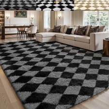 Kariert Hochflor Wohnzimmer Teppiche Schlafzimmer Großer Teppich Gegend Wohnzimmerteppich price