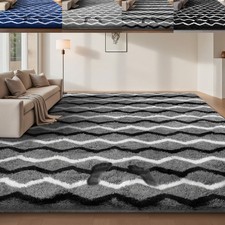Flauschige Teppiche Hochflor Wellenstreifen Große Teppich Wohnzimmer Pflegeleich Wohnzimmerteppich price