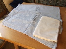 3tlg. Babybettwäsche-Set in blau-Bezug, Kissen u. Bettlaken Baby-Bettwäsche-Set price