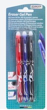3xEraser Gel Pen Radierbare Gel Stifte mit löschbarer Tinte-Radiergummi 3 Farben Kalem Seti price