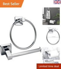 Robuster Edelstahl Chrom Taschentuchhalter & Handtuchring - stilvolles 2-teiliges Set Banyo Aksesuar Seti price