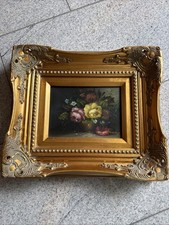 ÖL GEMÄLDE Blumen SIGNIERT ANTIK 19 X 13,5 SIGNIERT Ölgemälde price