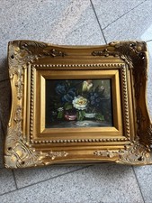 ÖL GEMÄLDE Blumen SIGNIERT ANTIK 19 X 13,5 SIGNIERT Ölgemälde price