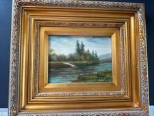 ÖL GEMÄLDE Landschaft SIGNIERT ANTIK 19 X 13,5 SIGNIERT Ölgemälde price