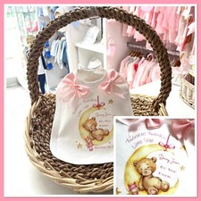 Personalisiertes Baby Mädchen Lätzchen Babyparty Geschenk Krankenhaus Outfit Ankündigung Funkeln Baby-Erstausstattung fürs Krankenhaus price