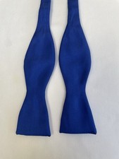 Vintage satte blaue Seide selbstbindende dünne Fliege - englische Herstellung Papyon price