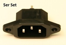 5er Set Kaltgeräte-Einbaustecker a 0,99 €, 250V-10A Lötanschluss, schwarz #86051 Ankastre Setler price