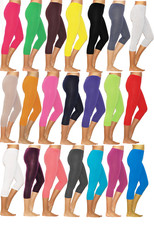 Capri Leggings 3/4 kurz Leggins Baumwolle Capri-Hose Damen Kinder Senioren Damen-Caprihose price