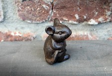 Dekofigur Maus Gusseisen antikbraun Tierfigur Gartenfigur Gartendeko Landhaus Dekofigur price