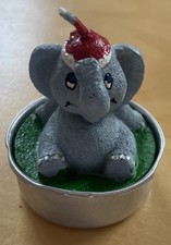 Kleines lustiges Teelicht - sitzender Elefant - Figur -Tier - Dekoration - Deko Dekofigur price