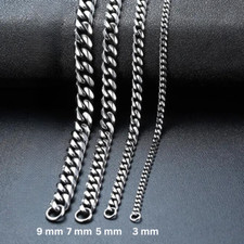 Frauen Männer Panzerkette Edelstahl Silber Halsketten Nickelfrei 45-70 cm 3-9 mm Diamantkette price