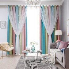 Gardinenset für Kinderzimmer mit Ösen Double Layer Stars Blackout Vorhänge DE Blackout Vorhang price