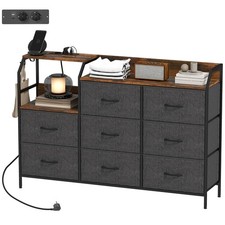 HOMCOM Kommode Schrank mit 8 Schubladen Ladestation Haken Refurbished Kommode price