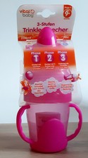 Vital Baby 3 Stufen Trinklernbecher pink ab ca. 9 Monate MUSTERSTÜCKE OVP Baby-Cup-Trinklernbecher price