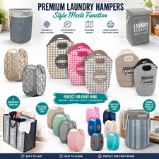 GROSSER WÄSCHEKORB WASCHEN WÄSCHETONNE FALTBAR AUFBEWAHRUNGSTASCHE KORB GRIFF DECKEL Laundry Basket price