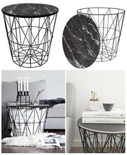 Runder geometrischer moderner Beistelltisch schwarz Metall und Marmoroptik Holz Büro-Side Table price
