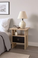 Beistelltisch mit schwarzem Korb in Eichenoptik Nachttisch Nachttisch Wohnzimmer Büro-Side Table price