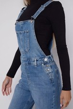 Damen Frauen Blau Latzhose Denim Stretch Taille Overall Baumwollmischung UVP 45£ Damen-Jumpsuit und Dungarees price