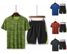 2pcs/set Herren Sweatshirt Outfit Jogginganzug Sommer Kurzarm T-Shirt+Shorts DE T-Hemd & Sweatshirt (Outdoor) price