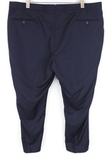Herren Suitsupply Brescia Hose UK52S Wolle Gestreift Plissiert Marineblau Herren-Suit price