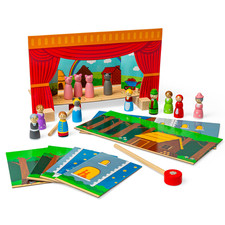 Bigjigs Toys Magnetisches Theater aus Holz, inklusive Figuren & Landschaft für 3 Theaterstücke Theater - Play price