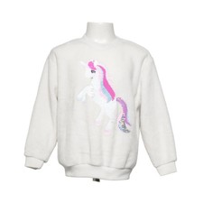 H&M, Sweatshirt, Größe: 110/116, Weiß, Polyester, Print, Fleece, Mädchen #DU2 Mädchen-Sweatshirt price