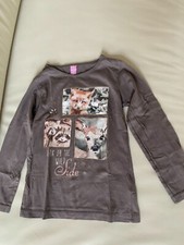 Mädchen Sweatshirt Gr. 116 braun mit Print und Glitzer von dopo dopo Mädchen-Sweatshirt price