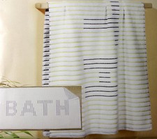 Handtuch Duschtuch Badetuch Frottee 70 x 140 cm weiss gestreift Bath Handtuch price