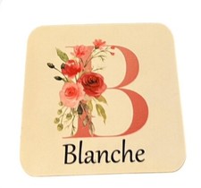 Personalisierte Holzuntersetzer Alphabet mit Namen Blumen, beliebigen Namen hinzufügen Coaster price