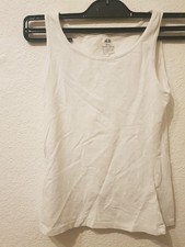 Mädchen Tanktop ärmellos Oberteil Shirt 146 / 152 Bio Baumwolle Stretch Weiß Mädchen-Tank Top price