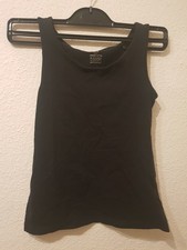 Mädchen Tanktop ärmellos Oberteil Shirt 146 / 152 Bio Baumwolle Stretch Schwarz Mädchen-Tank Top price