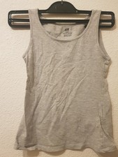 Mädchen Tanktop ärmellos Oberteil Shirt 146 / 152 Bio Baumwolle Stretch Grau Mädchen-Tank Top price