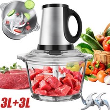 Elektrische Küchenmaschine Fleischwolf Zerkleinerer Gemüse Obst Mixer 2x 3L Schüsseln Meat Grinders price