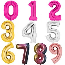 Folienballon 80cm Gold Silber Bunt Pink Zahl Luftballon Geburtstag Helium Party Geburtstag & Party price