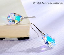 Trendige Birnen Kristall MASSIV SILBER Ohrringe aus Swarovski Elements CRYSTAL AB Swarovski Earrings price