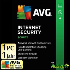 AVG INTERNET SECURITY 1 PC 1 Jahr 2026 Vollversion DE Antivirus Premium NEU Antivirensoftware price