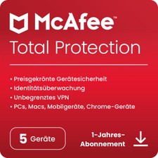 McAfee Total Protection 2026, 5 Geräte 1 Jahr Digitaler Download Deutsch Antivirensoftware price