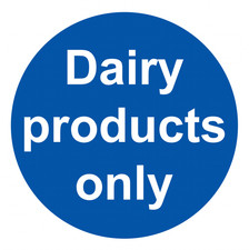 Küche Sicherheitsschild nur Milchprodukte Kühlschrank Warnaufkleber 125 mm x 125 mm Fridge Sticker price