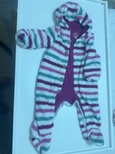 Joules Baby Alter 9-12 Monate Fleece Kuschelanzug Mantel warm All in One rosa Streifen Baby-Mantel price