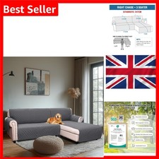 Wasserabweisende Sofabezug Garnitur für Anbausofa Grau Polyester L-Form 2-... Corner Sofa / Set price