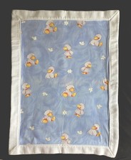ALVI" Happy Duck" Kinderdecke, 70x95cm, Auswahl: Blau/weiss oder Gelb. Kuschelig Baby-Tagesdecke Set price