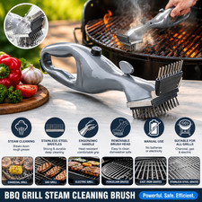 BBQ Grill Dampf Reinigungsbürste Edelstahlborsten Grillplatte Reiniger Werkzeug UK Electric Grill-Barbecues price