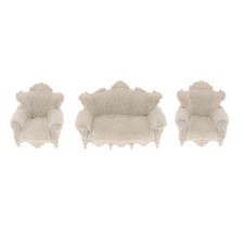 Feine Puppenhaus Miniatur Möbel Wohnzimmer Garnitur Sofa Couch im Maßstab 1:25 Living Zimmer & Lounge Set price