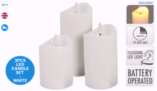 Flammenlose LED Kerzen Realistisch 3er Set mit Timer Batteriebetrieb Weiß Living Zimmer & Lounge Set price