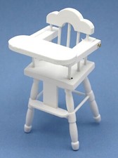 Puppenstube Babys Hochstuhl weiß lackiert Holz Maßstab 1:12 Miniatur N09 tumdee High Chair price