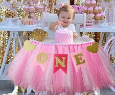 Baby Junge Mädchen Hochstuhl Banner Baby First One 1. Geburtstag Party Foto Requisite High Chair price