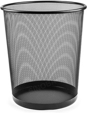 Papierkorb 18L Metall Mesh Mülleimer rund Büro Abfalleimer schwarz 34cm Büro-Abfalleimer price
