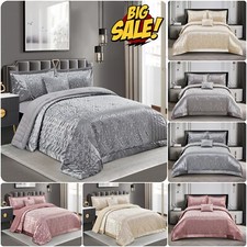 3-teiliges Samt Gesteppt Tagesdecke Bettüberwurf Bettwäsche Set Double King Size Schlafzimmer* Schlafzimmer-Textilien & Dowry Set price