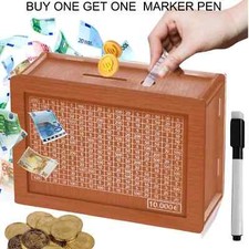 Holz Spardose mit Zähler Geld Sparschwein Münze Spardose für Kinder Erwachsene UK Piggy Bank price