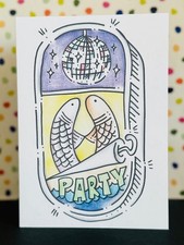 Feiern Party Geburtstag Glitzerkugel Discokugel Grußkarte & Umschlag Envelope price